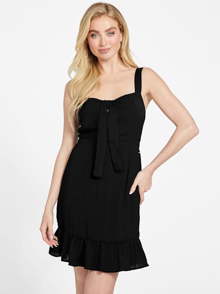 Shirley Tie-Front Crepe Dress