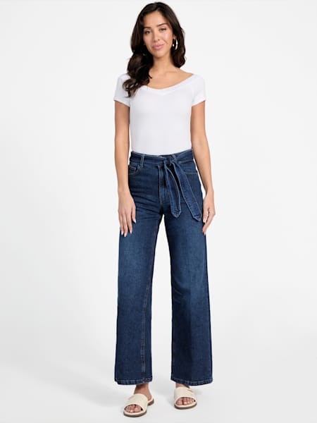 Clover Belted Wide-Leg Jeans
