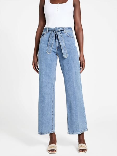Clover Belted Wide-Leg Jeans