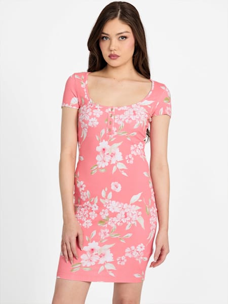 Kandy Floral Ribbed-Knit Dress