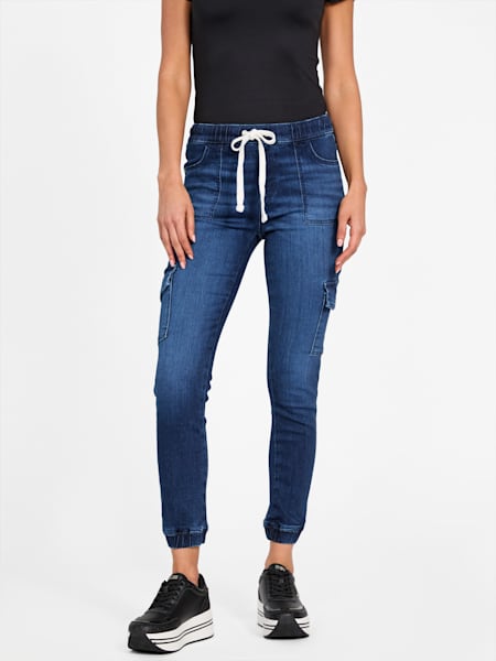 Eco Luna Mid-Rise Cargo Denim Joggers