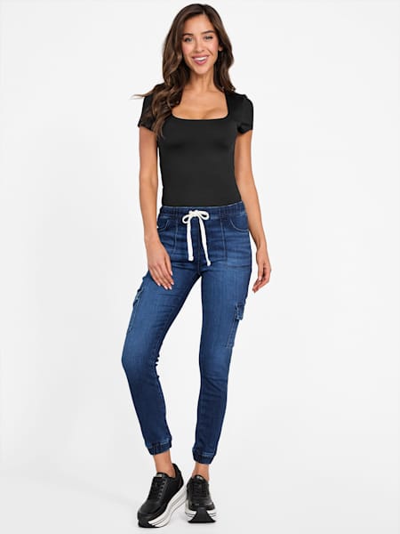 Eco Luna Mid-Rise Cargo Denim Joggers