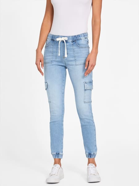 Eco Luna Mid-Rise Cargo Denim Joggers
