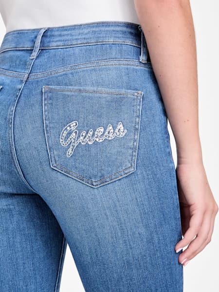 Eco Serena Mid-Rise Bling Pocket Skinny Jeans