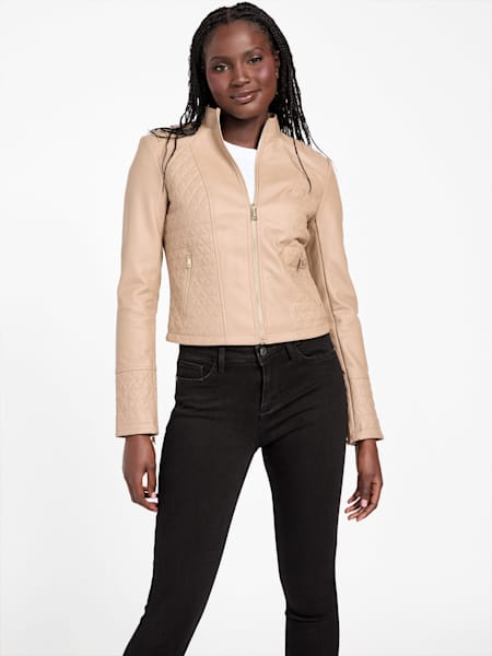 Iden Quilted Faux-Leather Jacket