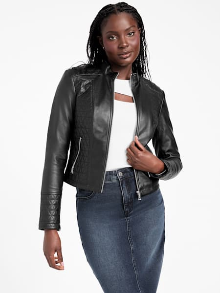 Iden Quilted Faux-Leather Jacket