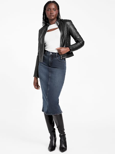Iden Quilted Faux-Leather Jacket
