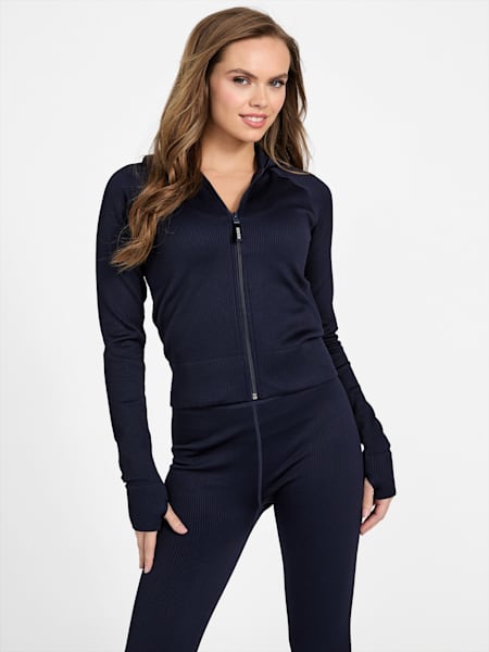 Cordova Rib-Knit Zip Jacket