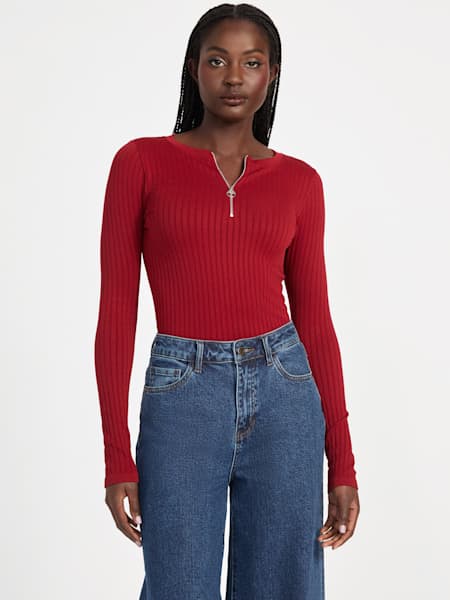 Rianna Zip Sweater Top