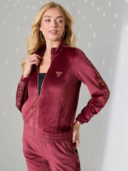 Eco Janess Logo-Tape Velour Jacket