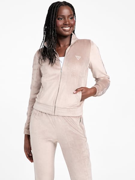 Eco Janess Logo-Tape Velour Jacket