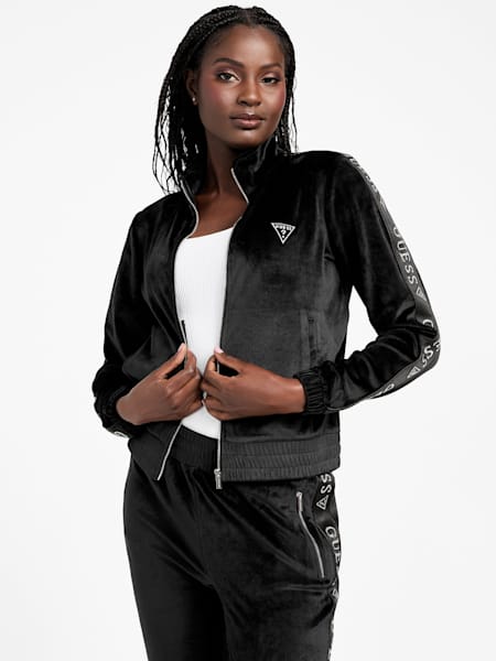 Eco Janess Logo-Tape Velour Jacket
