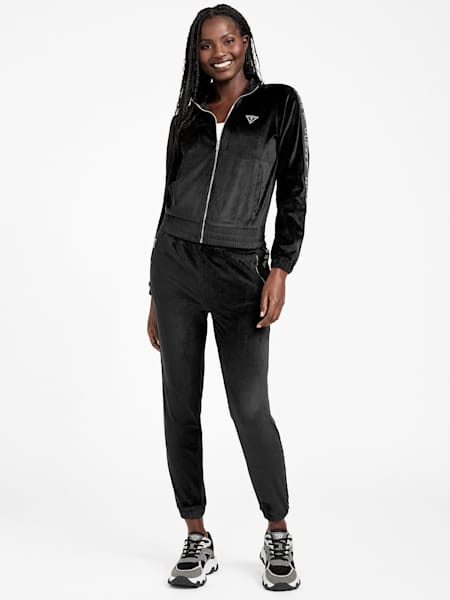 Eco Janess Logo-Tape Velour Jacket