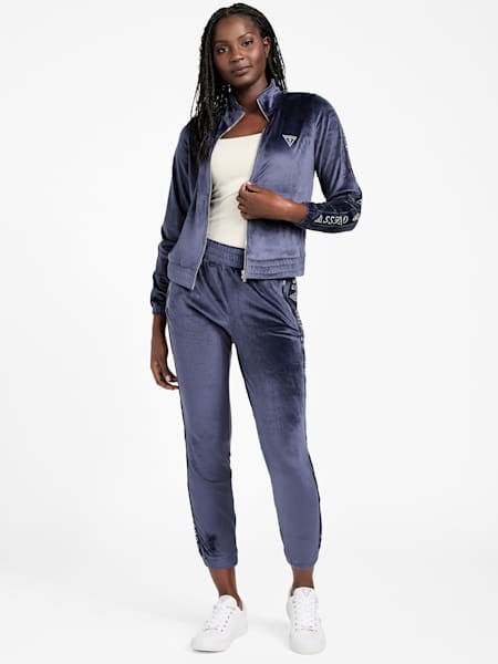 Eco Janess Logo-Tape Velour Joggers