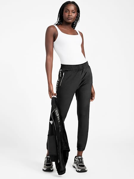 Eco Janess Logo-Tape Velour Joggers