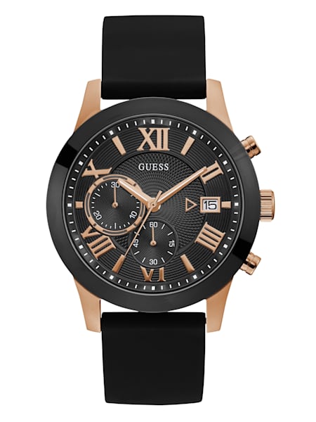 Black and Rose Gold-Tone Multifunction Watch