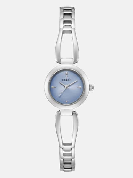 Montre analogique argentée