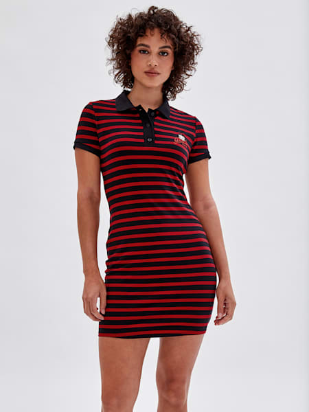 Guess t shirt dress striped clearance