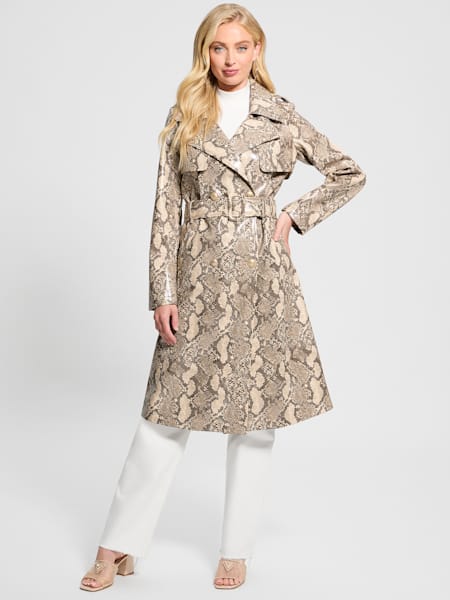 Image 222: Briana Faux-Leather Trench Coat