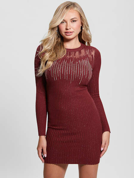 Claudine Shimmer Sweater Dress