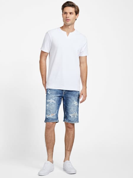 Jonah Rip-and-Repair Denim Shorts