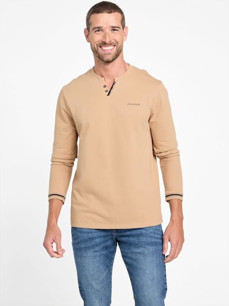 Eco Ricardo Slit Henley Tee