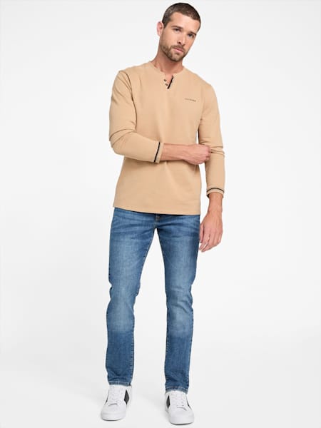 Eco Ricardo Slit Henley Tee