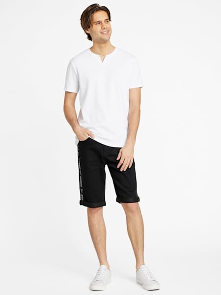 Eco Kyler Logo-Tape Denim Shorts
