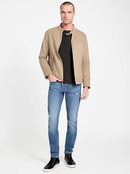 Rickie Faux-Suede Biker Jacket