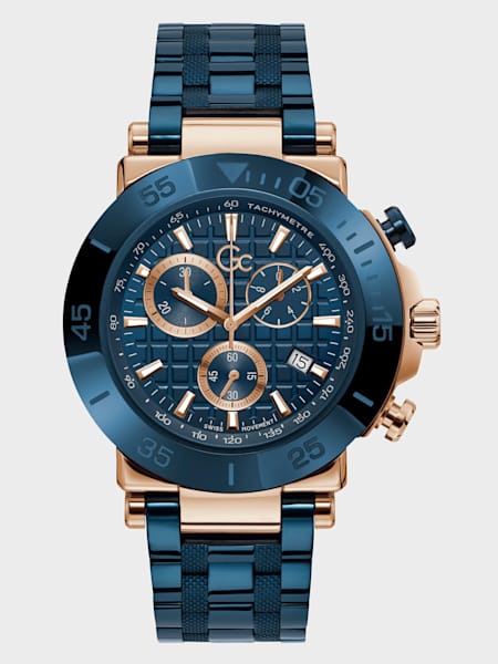 Gc Blue and Gold-Tone Chronograph Watch