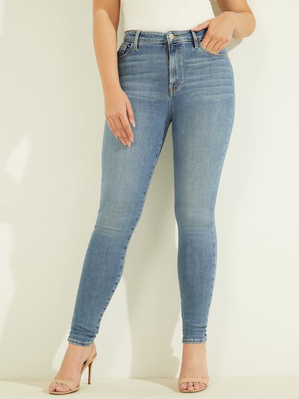 women's blue washed jeans