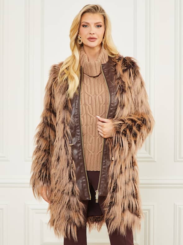 Guess coat with fur online