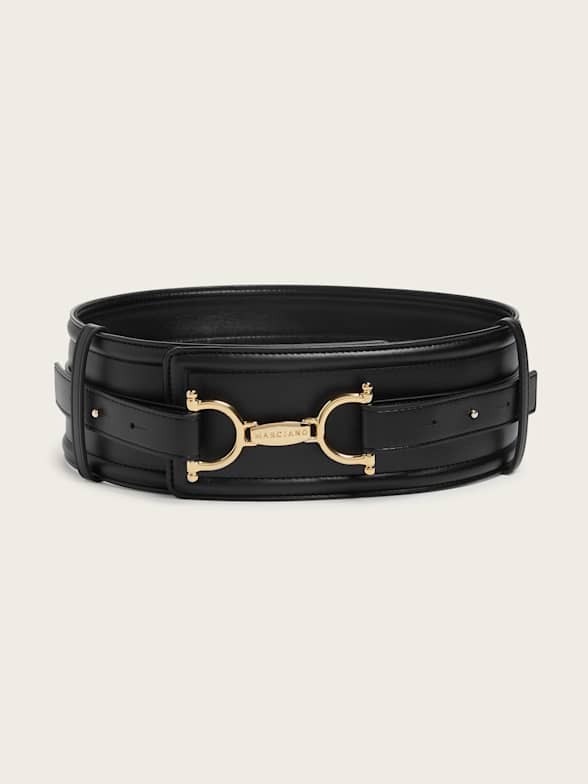 Ladies Belts,Dress Belts, Pu Leather Black Metal Chain Split Joint Long  Belt Personality Women Tide All-Match Spring (Color : B) (Color : B, Size 