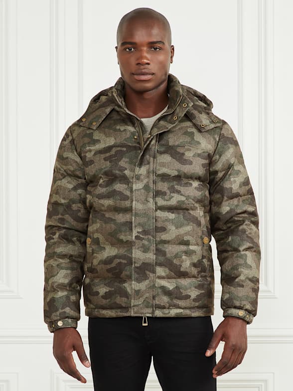 Mens camo puffer sales