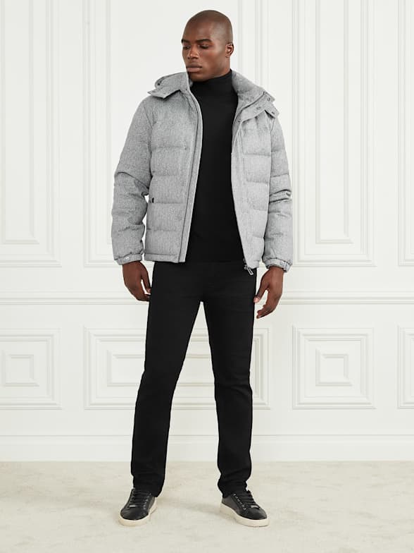 Guess men's hooded puffer jacket top