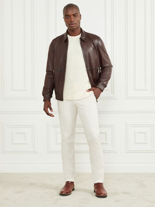 Men s Leather Jackets GUESS