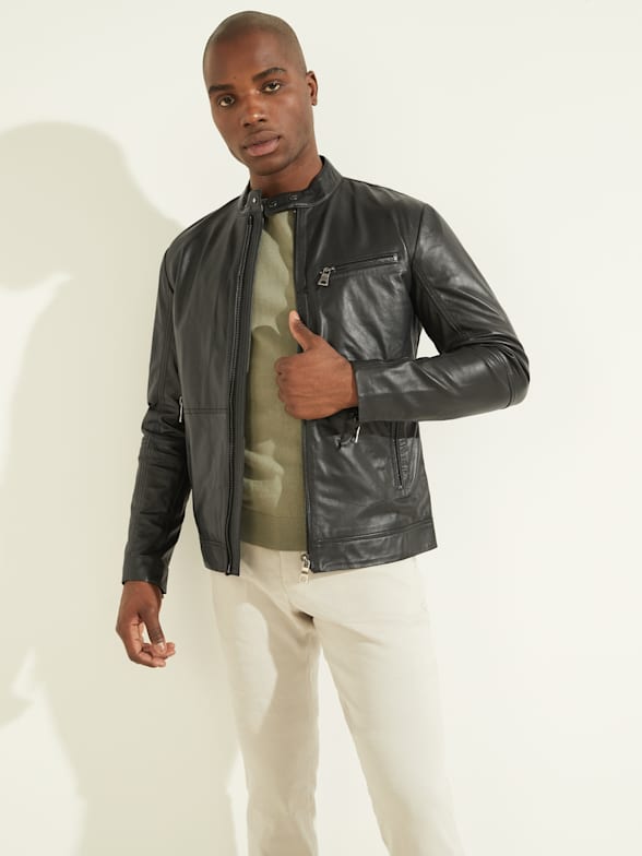 Men s Leather Jackets GUESS