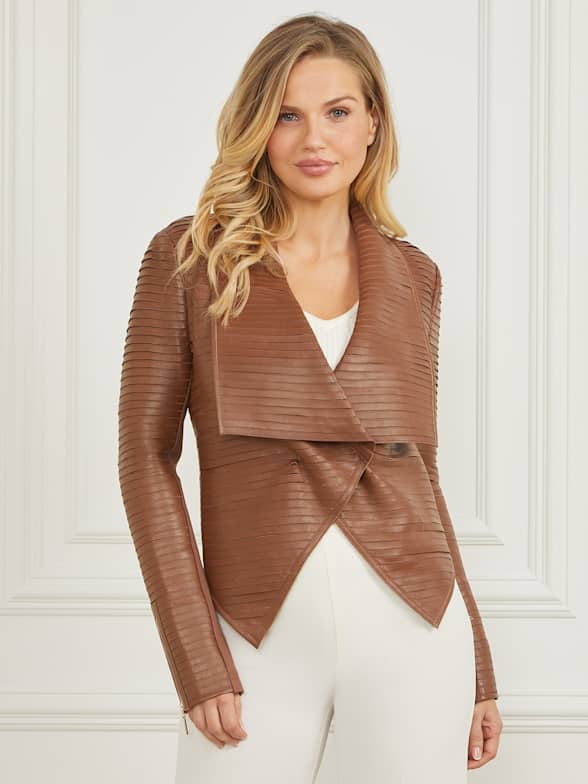 Shayna drape leather jacket hotsell