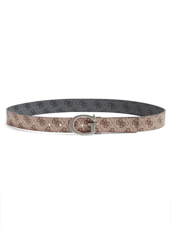 Guess white online belt mens