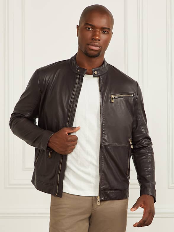 Leather jacket deals top