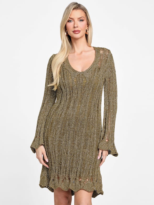 Shop GUESS Online Marciano silk long dress