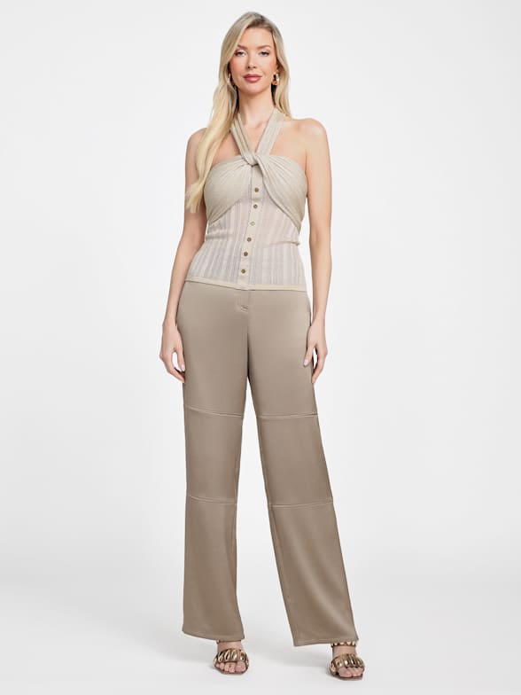 MARCIANO 売れ筋商品|||マルシアーノ ニット&セーター アウター レディース Sweaters Brown ANGIE カーディガン ハイネック ジップニットカーディガン