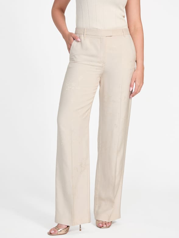 【関税&送料込】MARCIANO BY GUESS Trousers Beige New Womens Guess Marciano Vivid High Waist Suiting Work