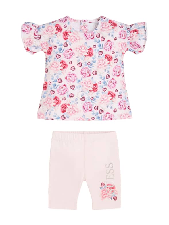 Shorts+Belt kids Clothes Outfit 3 Pcs Toddler Baby Girls Pink Long Sleeve Shirt