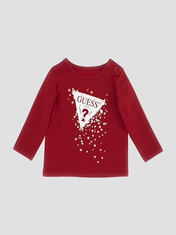 Guess Baby Girls Newborn-24 Months Printed Triangle Logo Ruffle