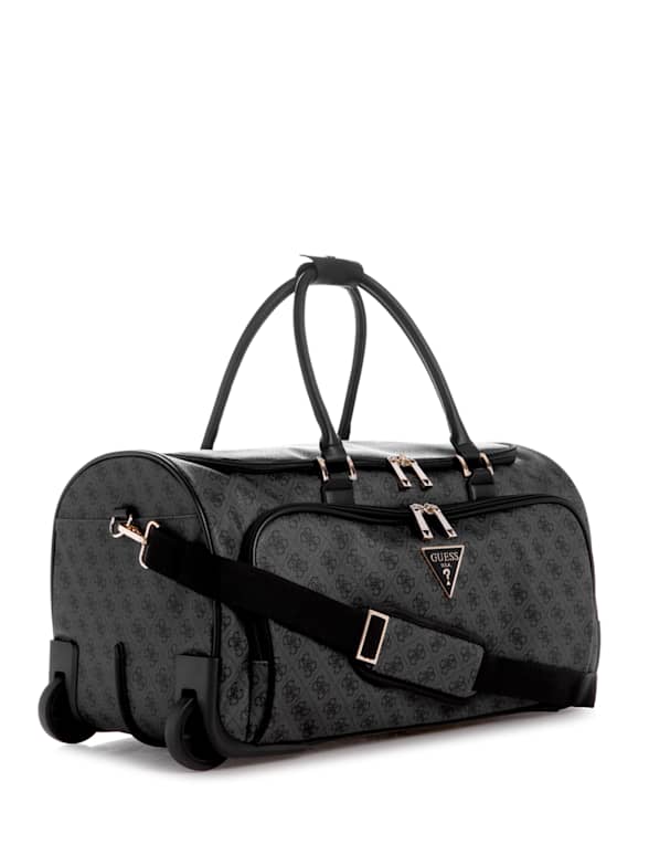 The Weekender Bag in Earth Gray with Silver and Gold Stripes