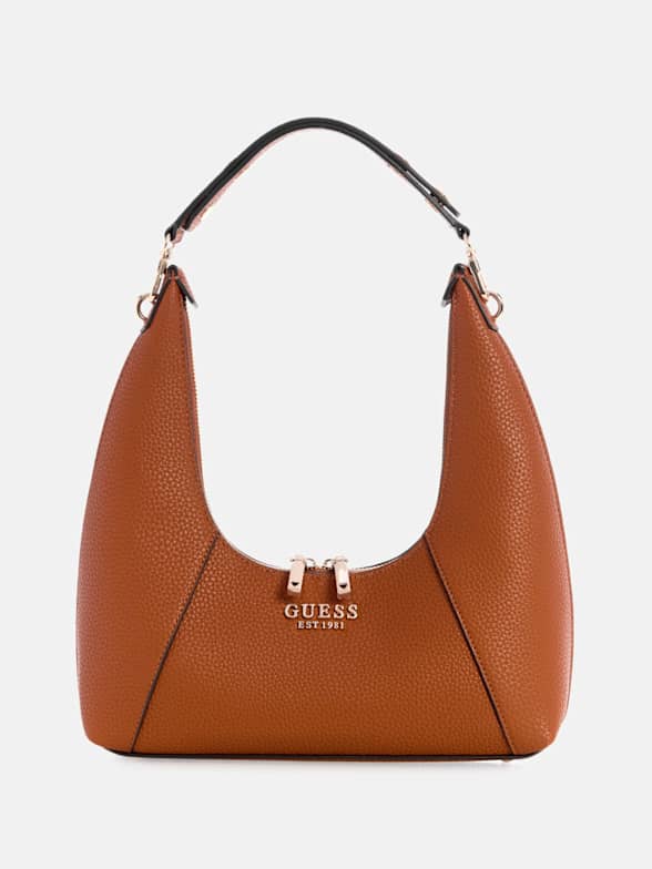 ショルダーバッグ・ポシェット Guess MAUVE Fabric Long Top Handle Shoulder Bag HP1A3A85 GUESS Satchel/Top Handle Bag Purple Bags & Handbags for