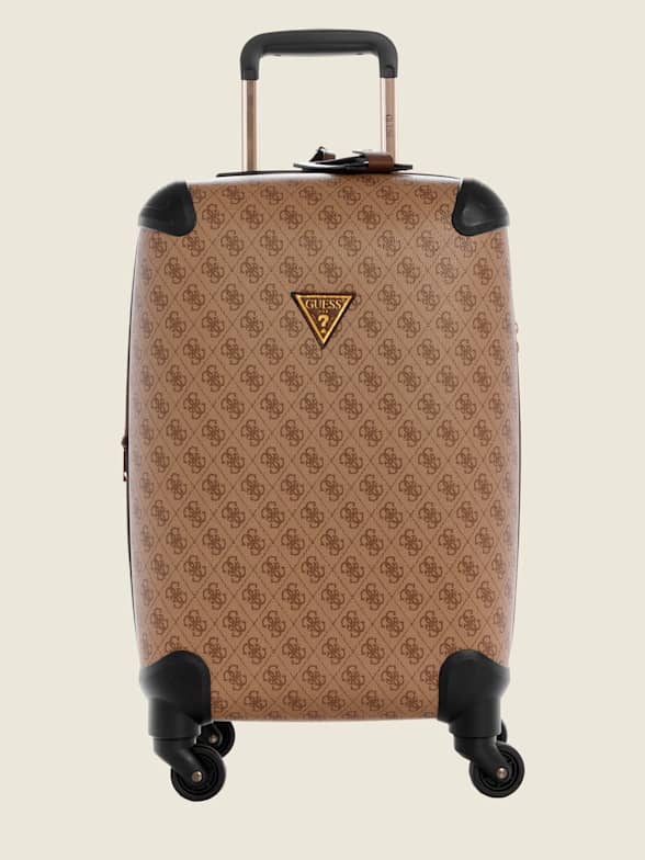 Luggage GUESS Travel La Vida Logo 28 Hardside Checked Spinner Luggage Pink Luggage & Travel Gear
