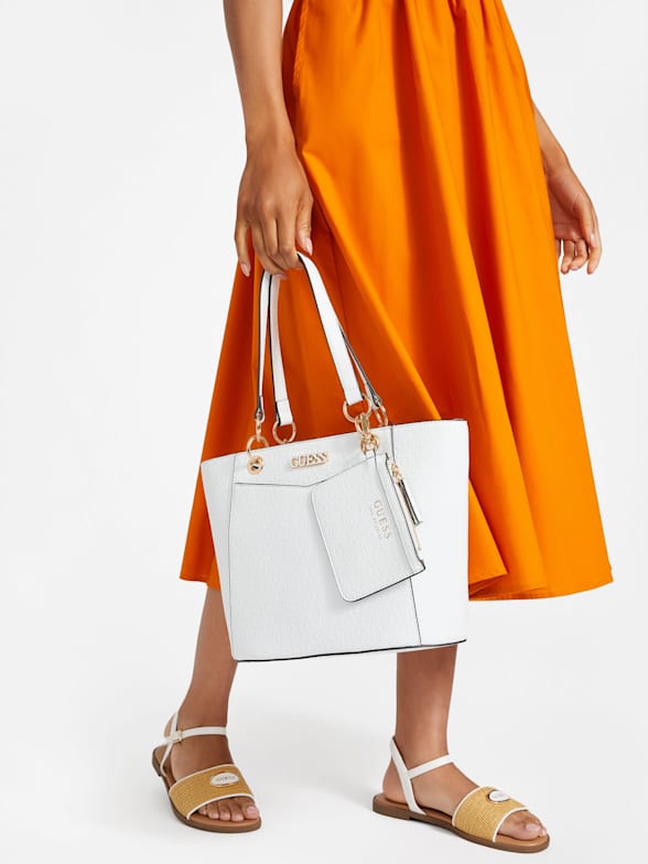 Guess white tote bags shop