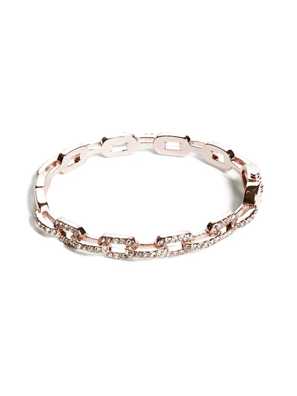 Women Fashion Boot Chain Bracelet Silver Metal Flower Pink Rhinestone Shoe Charm 
